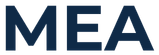 MEA logo – navy text on white background